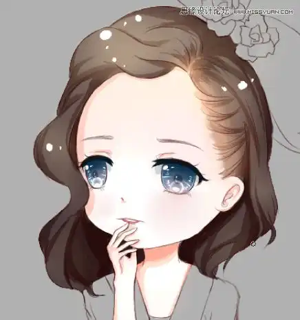 ps绘制可爱风格的美女q版头像