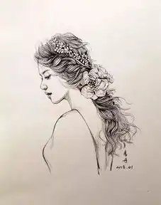 速写美女头像,教你如何画出五官神韵