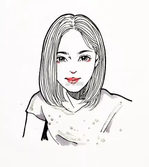 简洁风手绘头像青春动人的插画,爱死这风格了,张张精彩