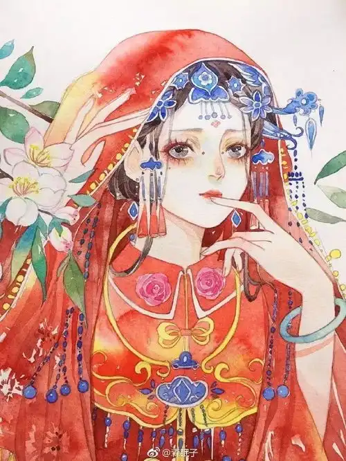 干货丨超详细古风美女水彩手绘教程