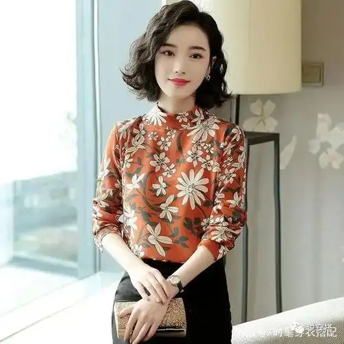 名媛气质的高档印花真丝衬衫,穿出不一样的女人时尚美,优雅大气