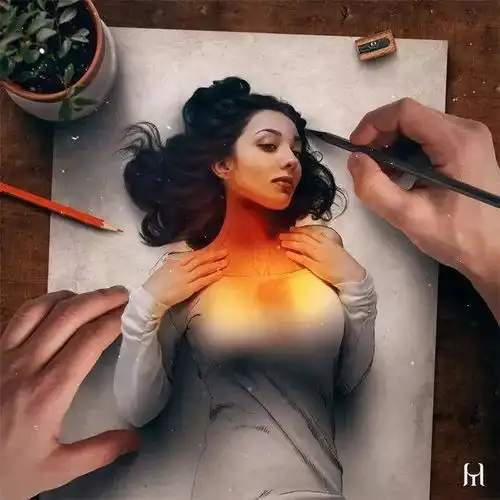 太惊艳了小哥哥自学成才,竟让画中美女复活了