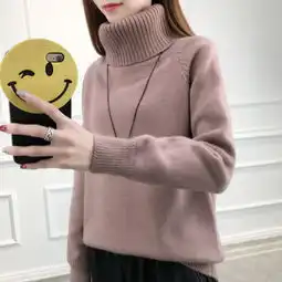 2018新款女装高领毛衣女秋冬加厚保暖韩版宽松套头长袖网红针织衫