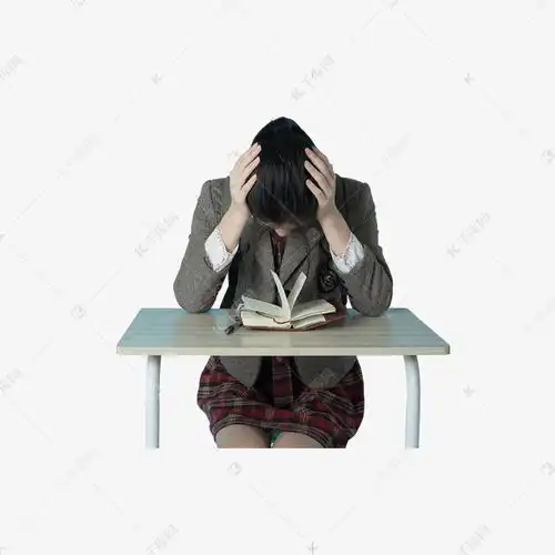 女学生室内双手挠头烦燥情绪真人素材图片免费下载千库网