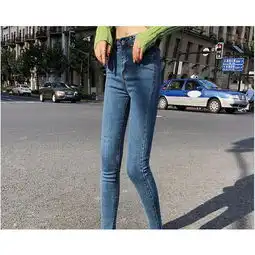 dws2018秋冬新款韩版高腰牛仔裤女修身显瘦铅笔裤潮f5213图片大全邮乐官方网站