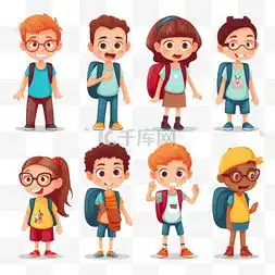 卡通学生玩耍图片卡通学生玩耍图片素材免费下载千库网