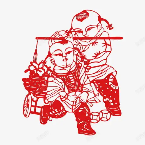 中国风福娃剪纸矢量图高清素材页面设计图片免费下载页面网页平面电商创意素材png素材对联素材
