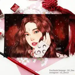 美女画师笔下水彩女生虽是画但让人怦然心动网友感觉要恋爱了
