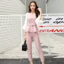 欧洲站2017欧美简约名媛女坊ol职场连体裤女爆款棉麻套装裙装性感