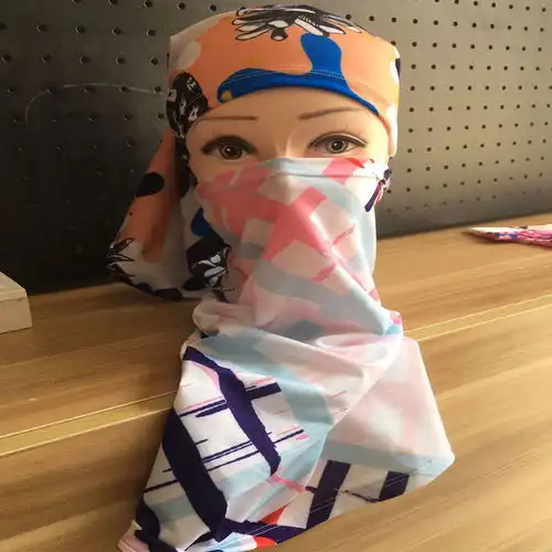 防晒面罩户外骑行运动百变头巾时尚潮冰丝防紫外线脖套口罩男女