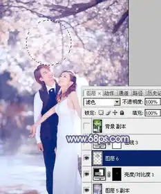 photoshop调出蓝色梦幻效果的外景婚片教程