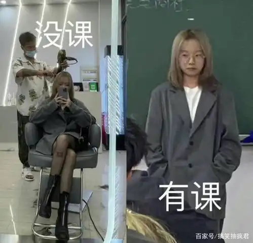 网友分享了自己校内与校外的两副面孔,哈哈哈哈哈