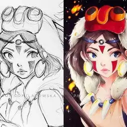 90后美女的小清新二次元动漫手绘,不能错过
