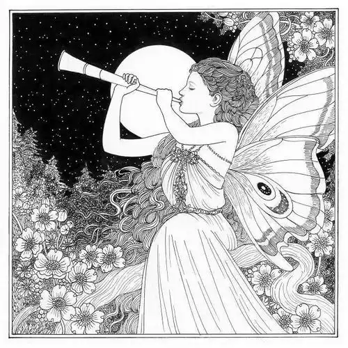 黑白线描线稿,创意装饰画