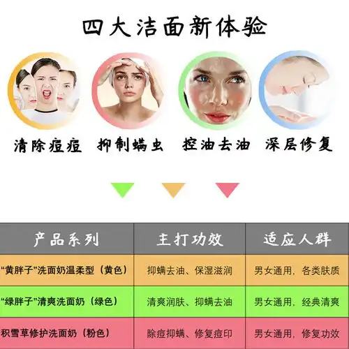 肤美灵黄胖子洗面奶美白祛痘补水去黑头螨虫男女士学生洁面乳正品