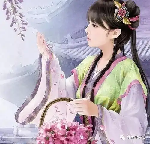 菱花小试梅妆额,青春似被胭脂隔