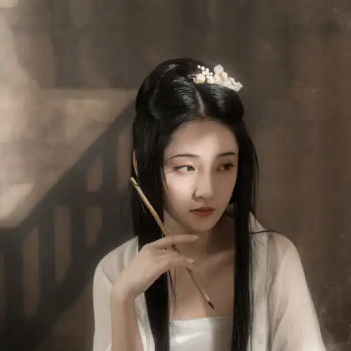 古风真人女生头像星散白鸥三四点,数笔横塘秋意