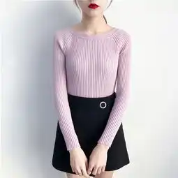 施悦名韩国秋冬2018新款女装长袖打底衫圆领修身弹力针织衫
