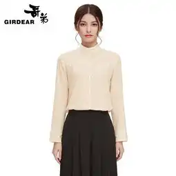 哥弟女装2017新款立领套头长袖衬衫8300005