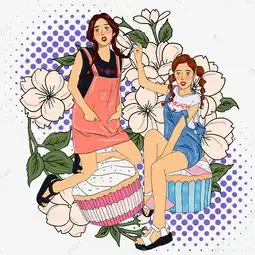 双十一现代小清新女孩模特插图素材图片免费下载千库网