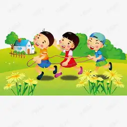 儿童踏青玩耍插画素材图片免费下载高清卡通手绘psd千库网图片编号7411727