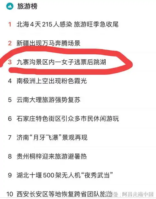 女游客逃票进入九寨沟景区,意外落水差点发生意外幸亏施救及时