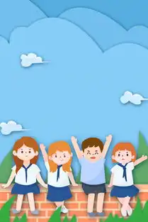 小清新手绘毕业季卡通学生蓝天背景背景图片素材免费下载熊猫办公