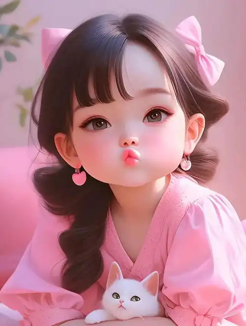 小美女抱宠物美图分享