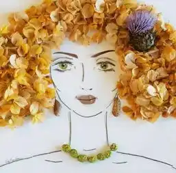 用落叶树枝画出的美女肖像,简直太油菜了