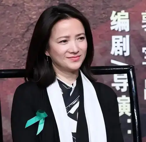 何晴老了后也发福了不少,双下巴很富贵,多肉的身材还挺柔软的