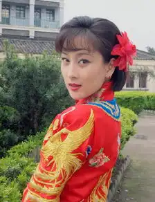 典雅的古装美女马苏旗袍装