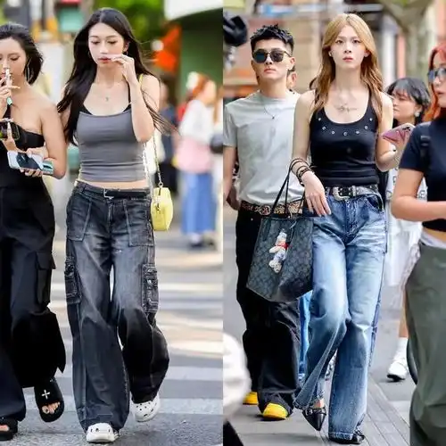 被杭州女生露脐装惊艳搭配高腰裤特显高,堪称小个子教科书