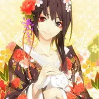 求图片抱着兔子的动漫女孩