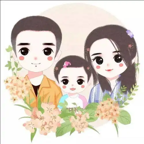 精美一家三口,父母儿女微信头像