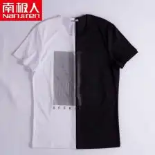南极人小狗短袖t恤男潮流二货哈士奇动物体恤衫夏季男士半袖体恤