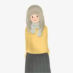 秋季可爱日系少女手绘插画图片素材其他格式下载动漫人物大全
