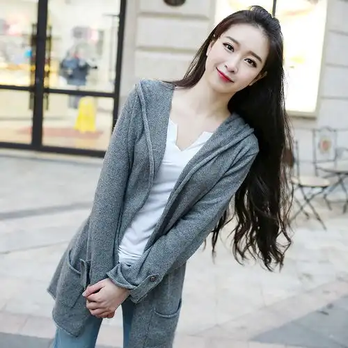 菠菜家春秋韩版毛衣开衫女中长款针织衫宽堆糖,美图壁纸兴趣社区