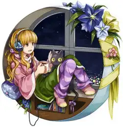 求一张坐在窗边的动漫少女的图片