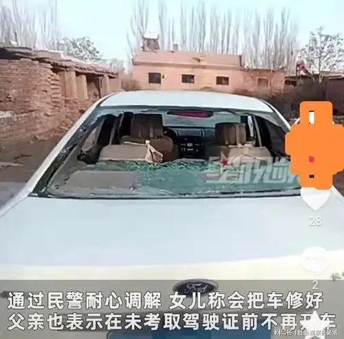 爱车被砸宁夏一老汉报警女儿我砸的,他想无证驾驶