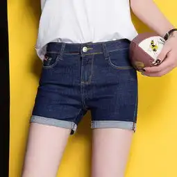 wm卷边时尚牛仔短裤修身女式牛仔裤夏季新款唯美女装563