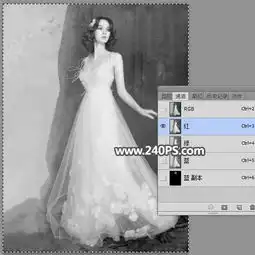 photoshop如何用通道完美抠出室内昏暗的婚纱美女