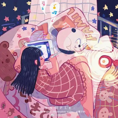 甜美少女心插画女生头像