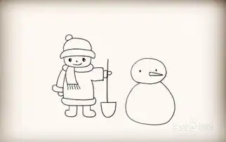 简笔画怎么画小男孩堆雪人