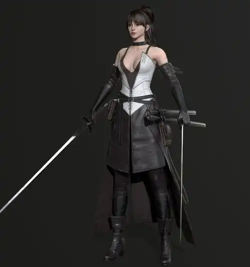 3d模型欣赏swordgirl古风女战士角色次世代zbrush雕刻