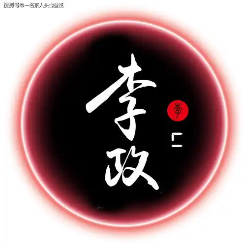 简约炫光姓氏头像,红蓝两色情侣专属,足足20张随你挑选