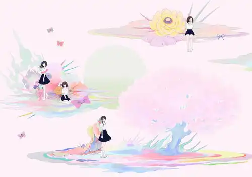 少女与花,这插画够梦幻