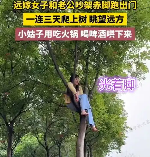 安徽远嫁女子和丈夫吵架,赤脚爬树躲3天,小姑子一顿火锅拿下