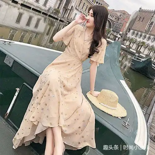 美裙中的精品一字肩仙女裙,比旗袍更有魅力