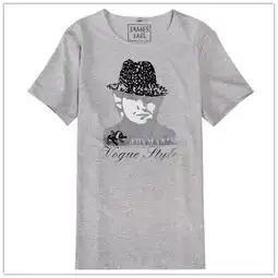 jamesearl男士短袖t恤灰色头像时尚休闲dg061002122