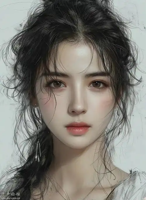 手绘美人头像